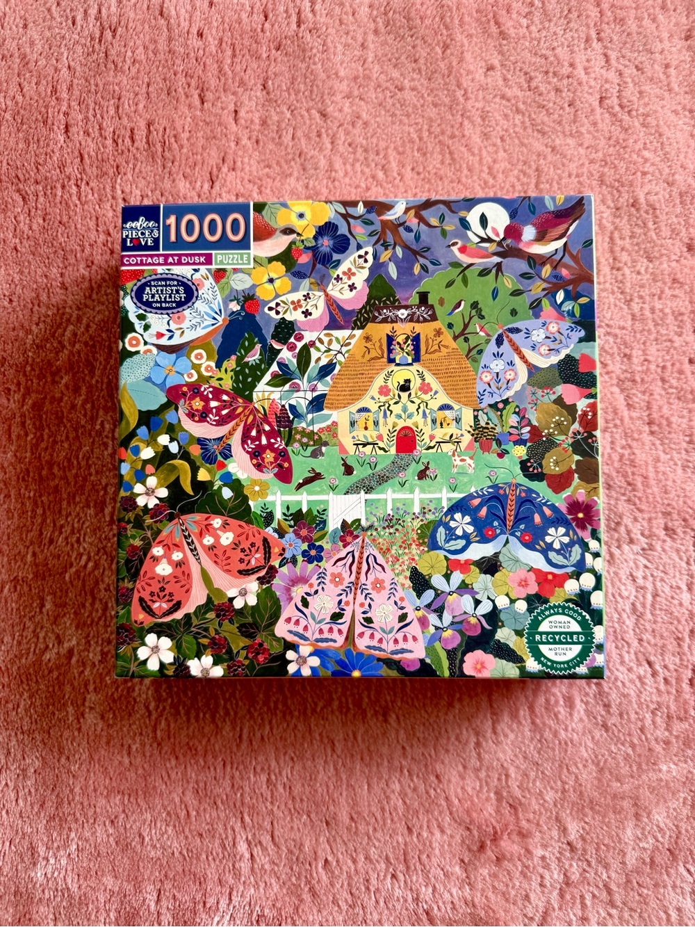 NWT Eeboo Cottage at Dusk 1000 Piece Cottage at Dusk Jigsaw Puzzle